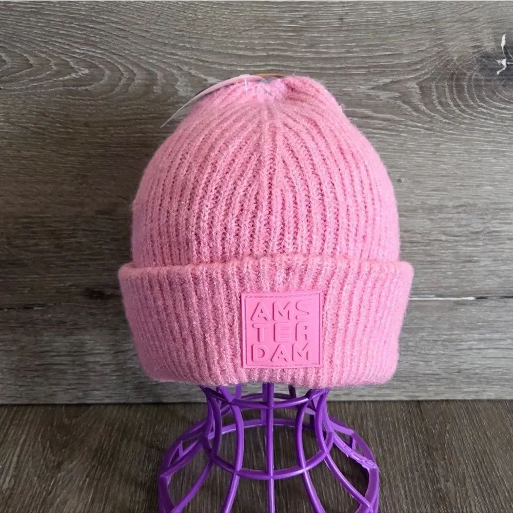 Robin Ruth Amsterdam Pink Knit Cuffed Beanie